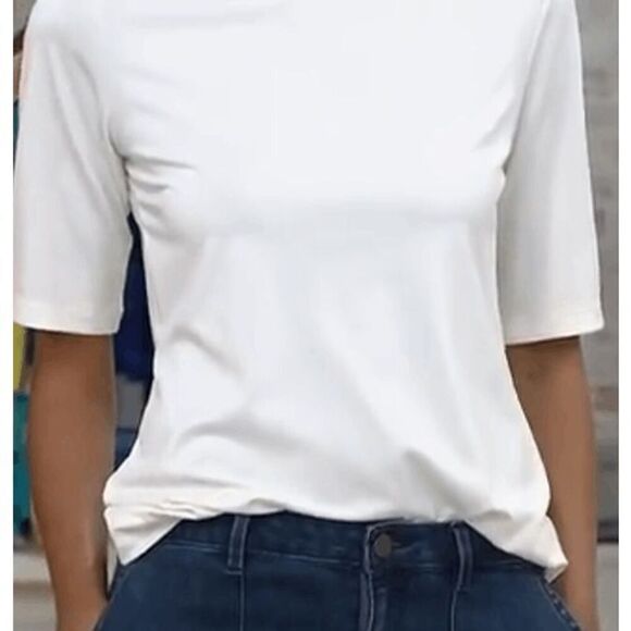 Susan Graver Essentials 3X Butterknit Top White Elbow Sleeves Bateau Neck NWT - Picture 2 of 6